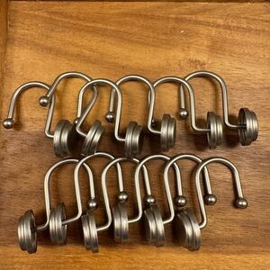 Metal Shower Curtain Hooks (Set of 12)